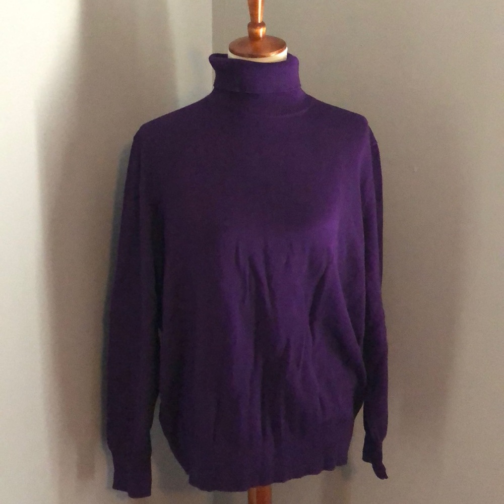 Purple turtleneck!